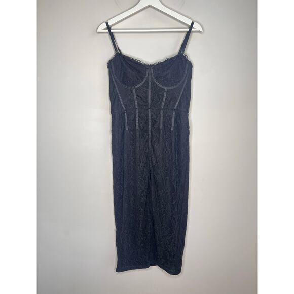 Jonathan Simkhai x REVOLVE Lace Bustier Bodycon Midi Dress Black Women's L NWT - Picture 3 of 13